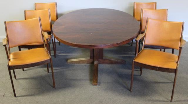 Appraisal: Midcentury Danish Dining Set Including Erik Buck Includes a John