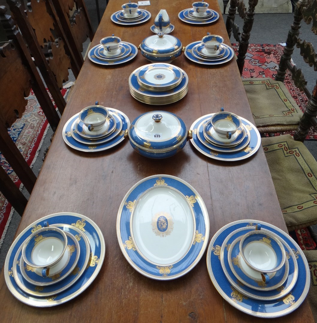 Appraisal: A Wedgwood porcelain part dinner service decorated in the 'Columbia'