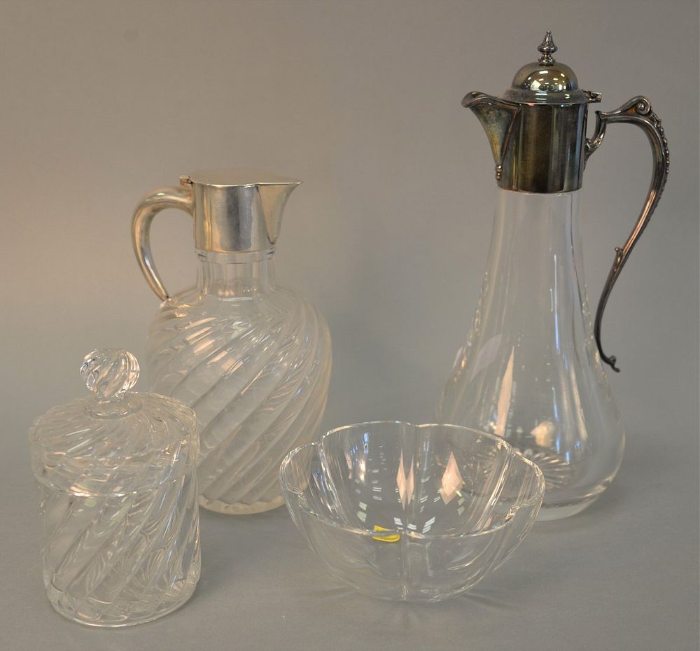 Appraisal: Four crystal pieces to include Baccarat jar and bowl and