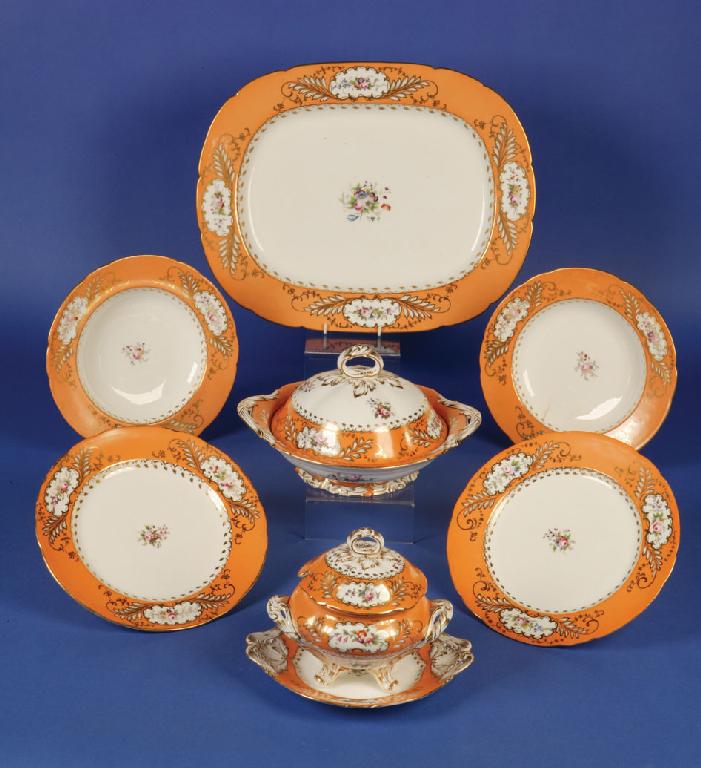 Appraisal: A VICTORIAN COALPORT TYPE PART DINNER SERVICE the cream ground