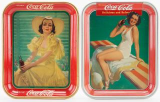 Appraisal: Two Vintage Coca-Cola Advertising Trays Atlanta Georgia Coca-Cola Co The