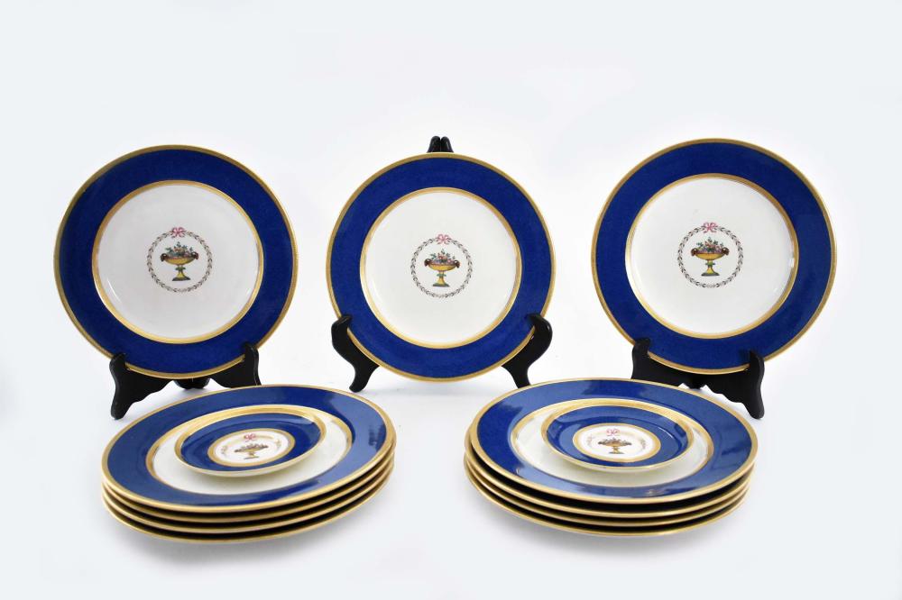 Appraisal: EIGHT COPELAND SPODE PORCELAIN DINNER PLATESTogether with three saucers The