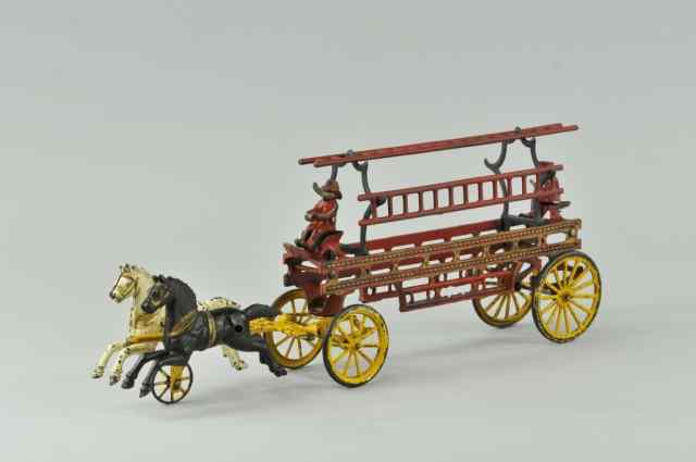 Appraisal: HUBLEY LADDER WAGON Cast iron early toy features high ladder