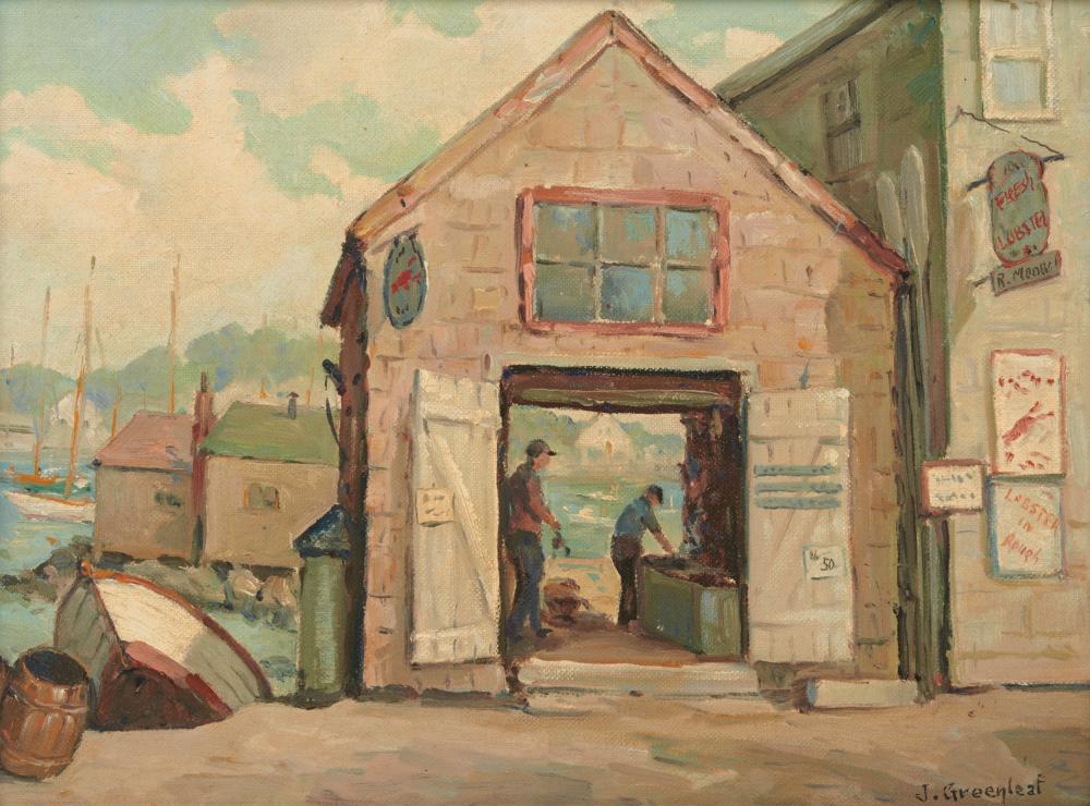 Appraisal: JACOB GREENLEAF American - Lobster Market Rockport MA oil on