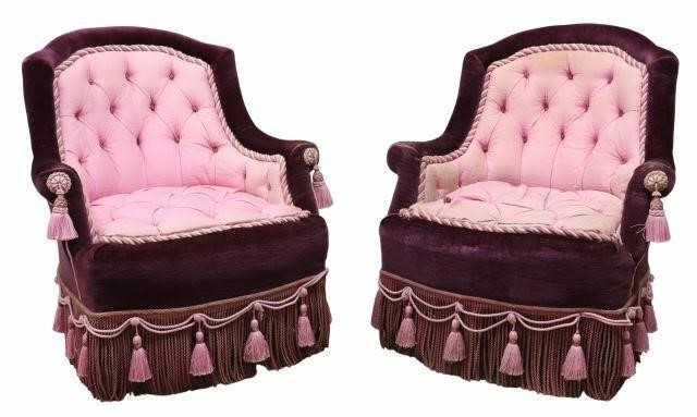 Appraisal: pair French Napoleon III style armchairs early th c in