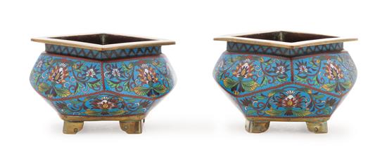 Appraisal: Sale Lot A Pair of Cloisonne Enamel Censers each of