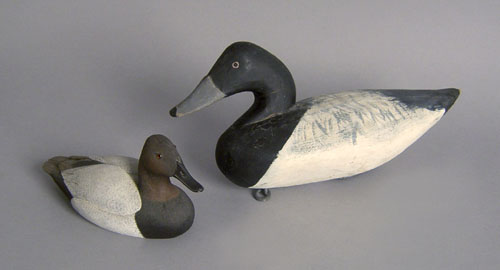 Appraisal: Two duck decoys to include a miniature canvasback drake signed