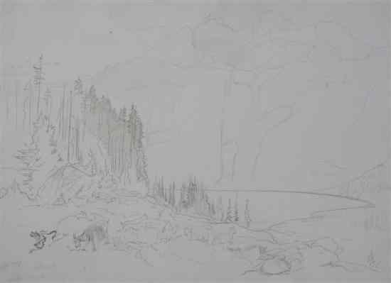 Appraisal: Attributed to Edward Lear - coloured pencil Austrian landscape inscribed