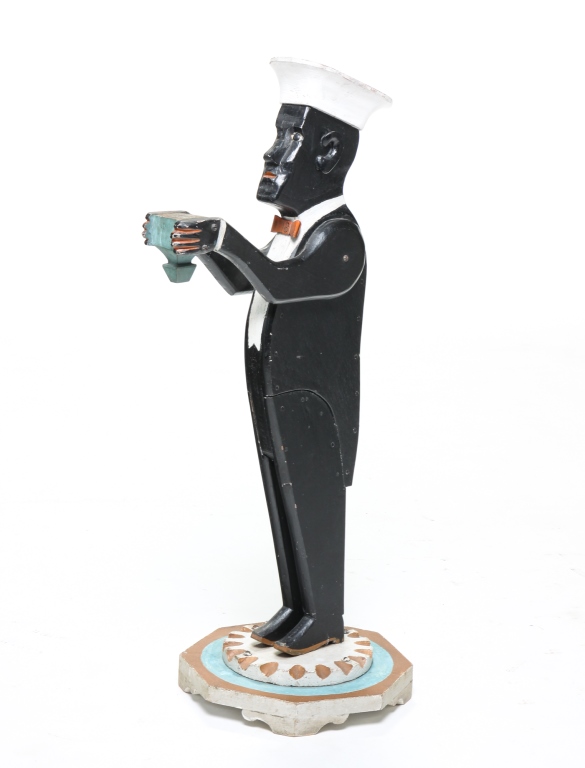 Appraisal: AMERICAN SILENT BUTLER FIGURE Early th century Cut out silhouette