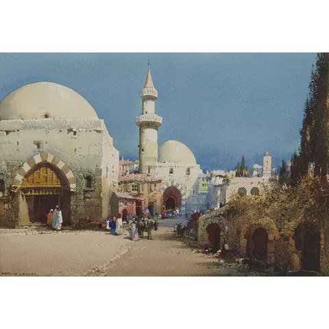 Appraisal: Noel Harry Leaver - MARKET STALLS NEAR THE MOSQUE British