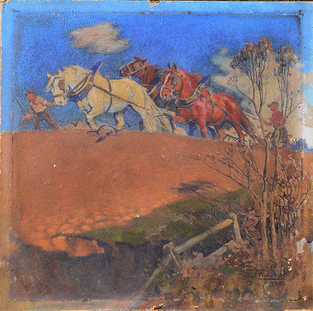 Appraisal: WILL PRIOR TH TH CENTURY Landscape with figures driving shire