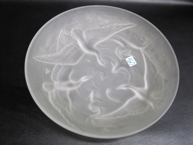 Appraisal: FRENCH VERLYS ART GLASS BOWL frosted in the Kingfisher pattern