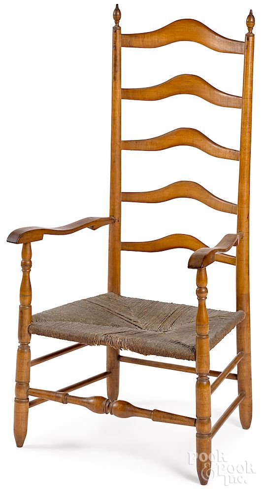 Appraisal: New Jersey ladderback armchair Exclusive on Bidsquare New Jersey ladderback