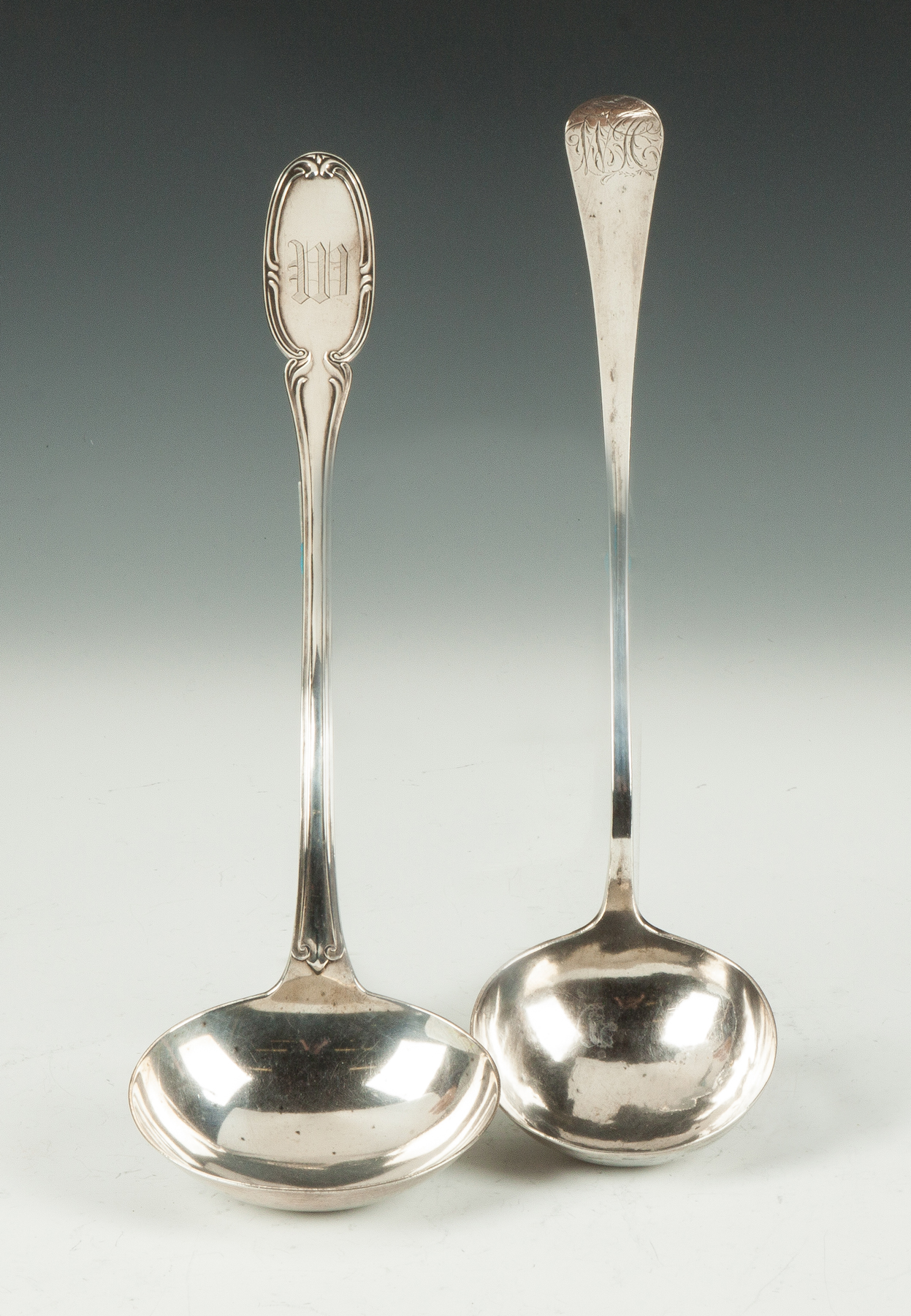 Appraisal: Two Sterling Silver Ladles L Ball Black R L Hed