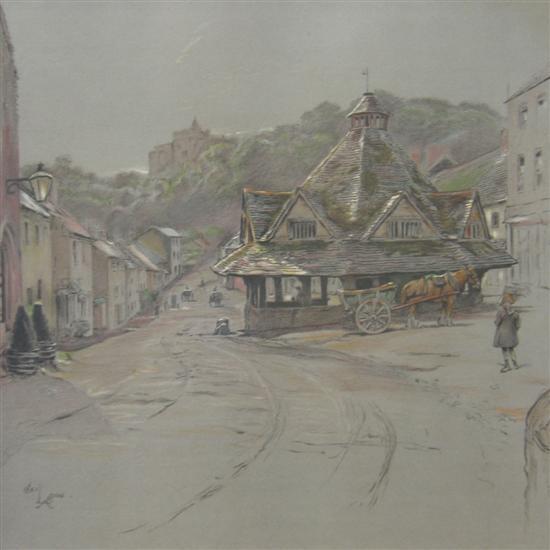 Appraisal: Cecil Aldin print entitled 'The Farm Market Dunster' signed in