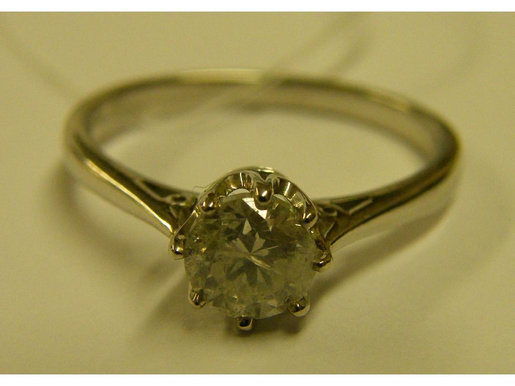 Appraisal: ct white gold diamond solitaire ring ct size P Q