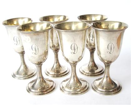 Appraisal: Six sterling silver gobletss kirk son inc baltimore md circa