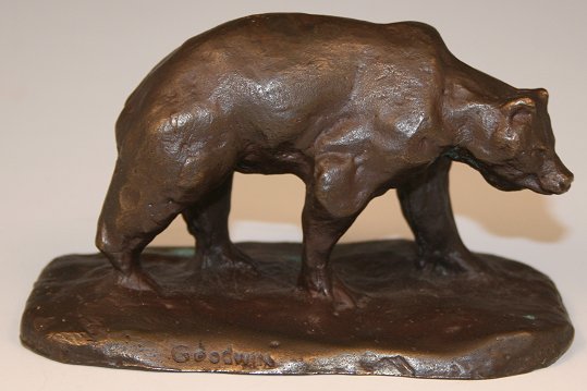 Appraisal: GRIZZLY BEAR BRONZE SIGNED GOODWIN '' x '' Calhoun's stamped