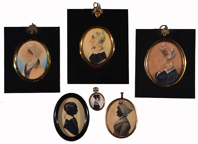 Appraisal: AN EARLY TH CENTURY OVAL SILHOUETTE PORTRAIT MINIATURE of a