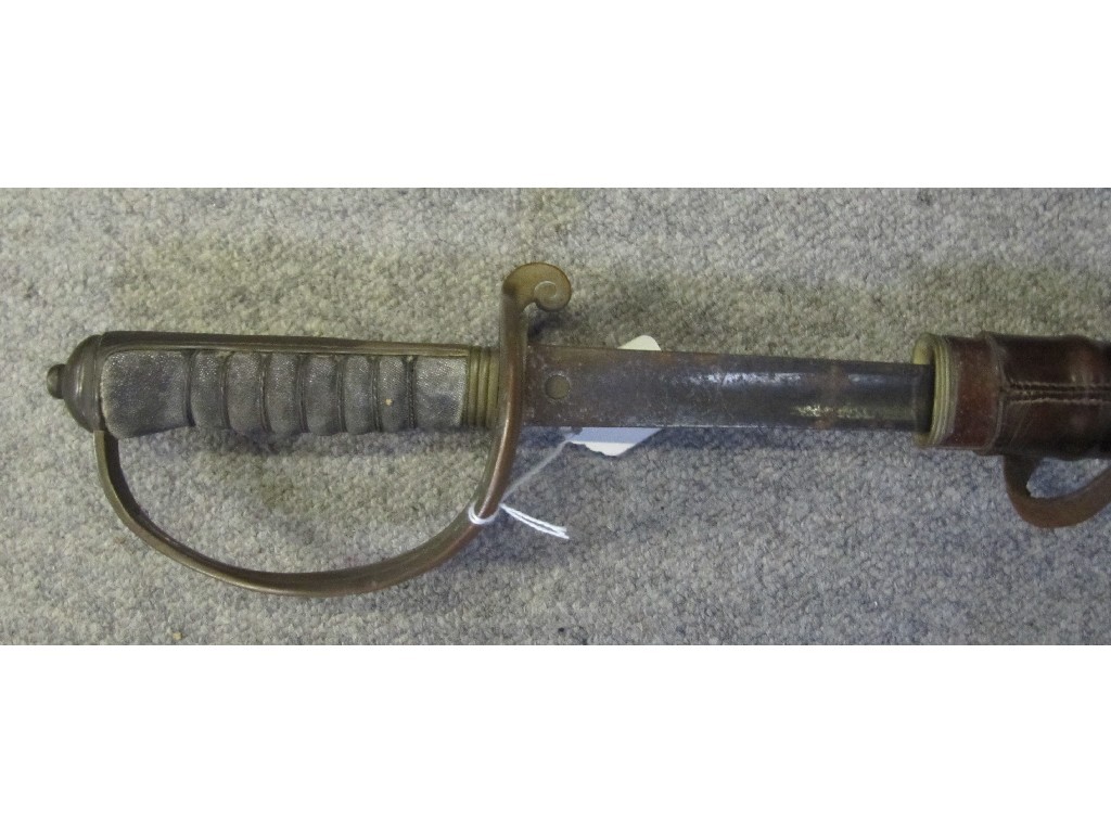 Appraisal: Infantry Officer's sword in scabbard with outer leather case