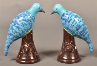 Appraisal: Two James Seagreaves Pottery Bird Figures Two James Seagreaves Glazed