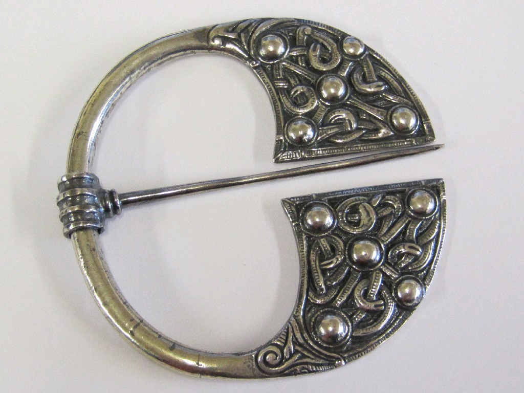 Appraisal: Alexander Ritchie silver penannular brooch with knotwork to the finials