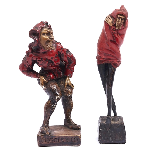 Appraisal: A painted plaster statuette of Rigoletto and another of Mephistopheles