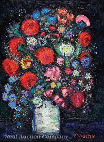 Appraisal: Pola Aivazian-Rossi Armenia - Floral Still Life oil on canvas