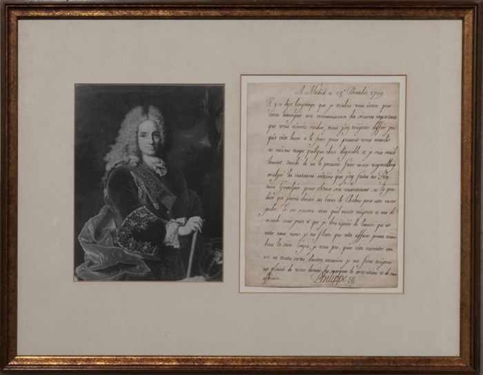 Appraisal: PHILIP V OF SPAIN GRANDSON OF LOUIS XIV - LETTER