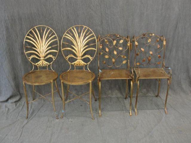 Appraisal: Pairs of Gilt Metal Chairs From a Pleasantville NY storage