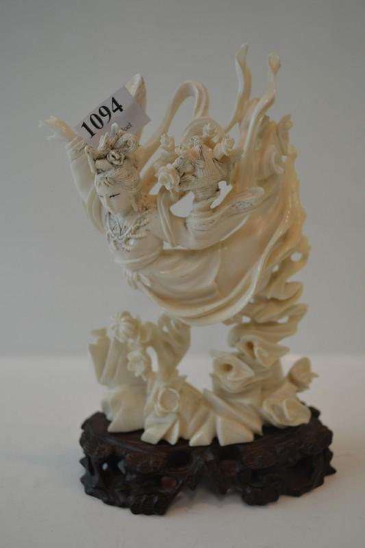 Appraisal: CHINESE CARVED IVORY FIGURE OF SPRING