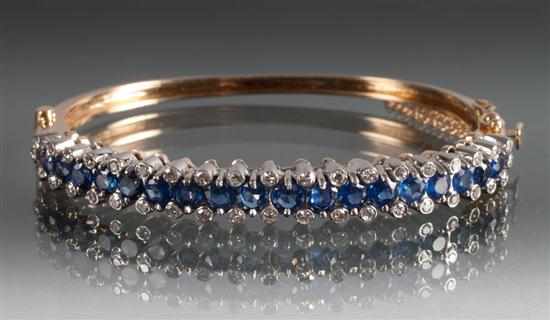 Appraisal: Diamond and sapphire bracelet set in a K gold setting