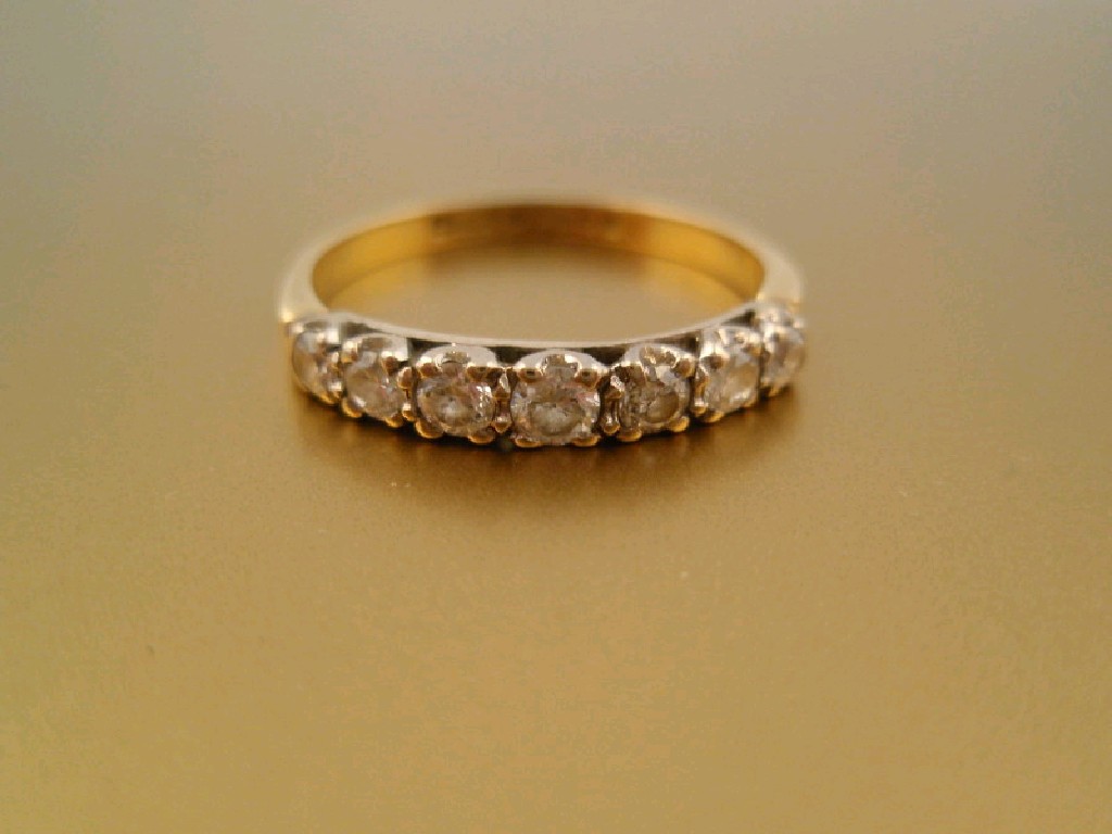 Appraisal: An ct gold half hoop eternity ring set with seven