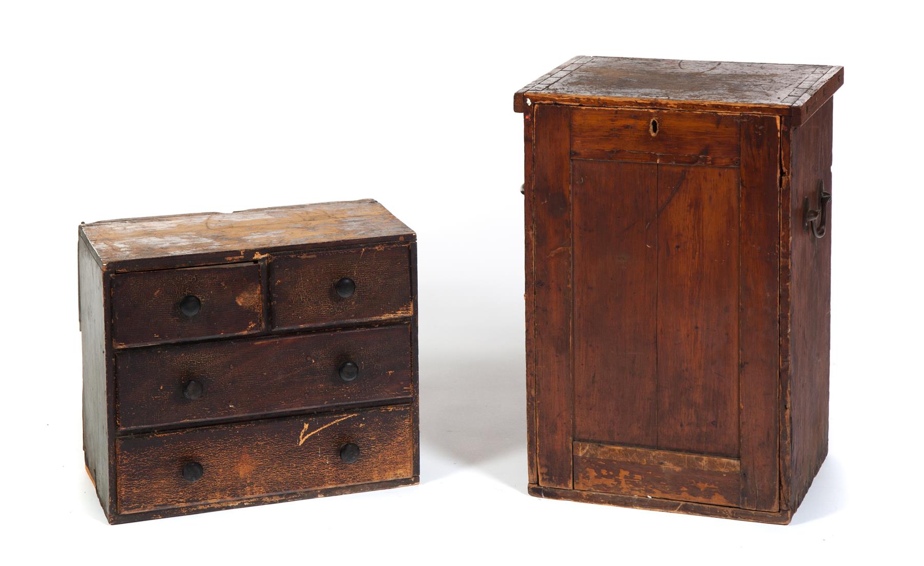 Appraisal: TWO CASES OF DRAWERS American Pine with a dovetailed case