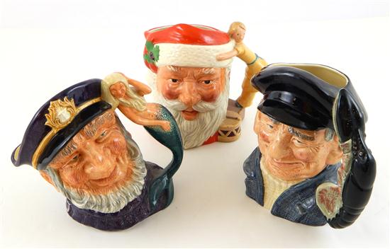 Appraisal: th C Royal Doulton character jugs three pieces Santa Claus