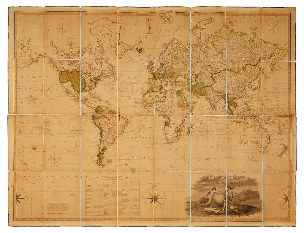 Appraisal: MELISH JOHN The World on Mercator's Projection Revised and Improved