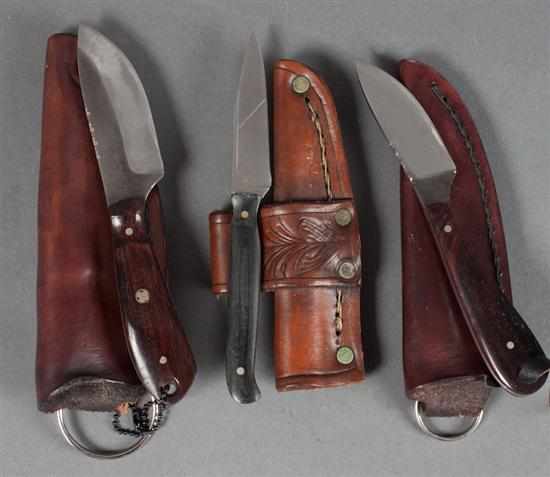 Appraisal: Three hunting knives by Mark McCoun DeWitt VA all marked