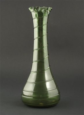 Appraisal: A James Powell Whitefriars green glass vase unsigned cm high