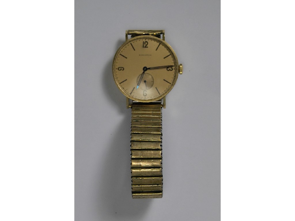 Appraisal: Longines ct wristwatch on gold plated expanding strap