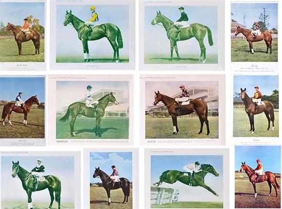 Appraisal: THIRTEEN COLOUR PRINTS OF CHAMPION RACE HORSES s including five