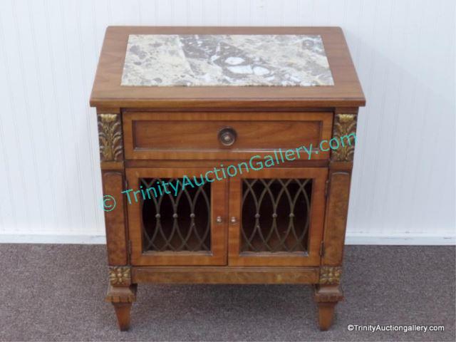 Appraisal: 's Kent Coffey Lauria Marble Top Night Stand Produced and