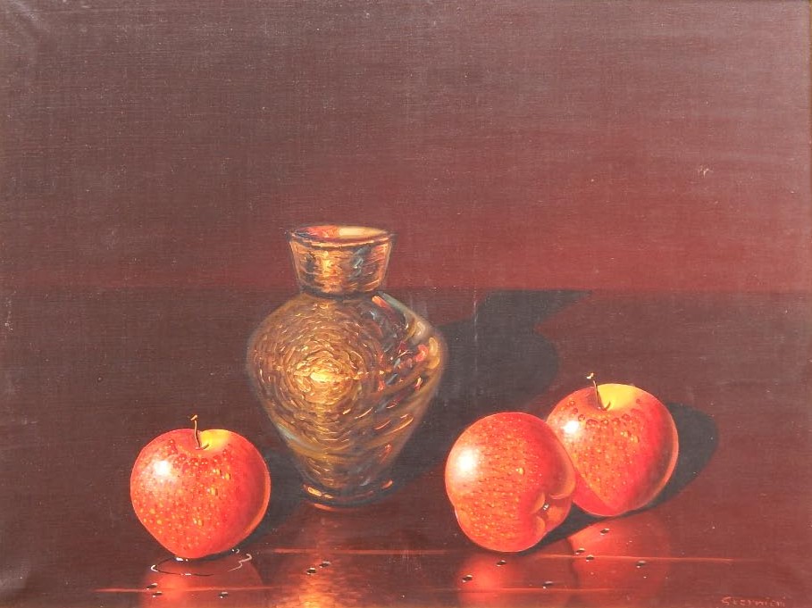 Appraisal: Luciano Guarnieri - Apples oil on canvas signed and titled