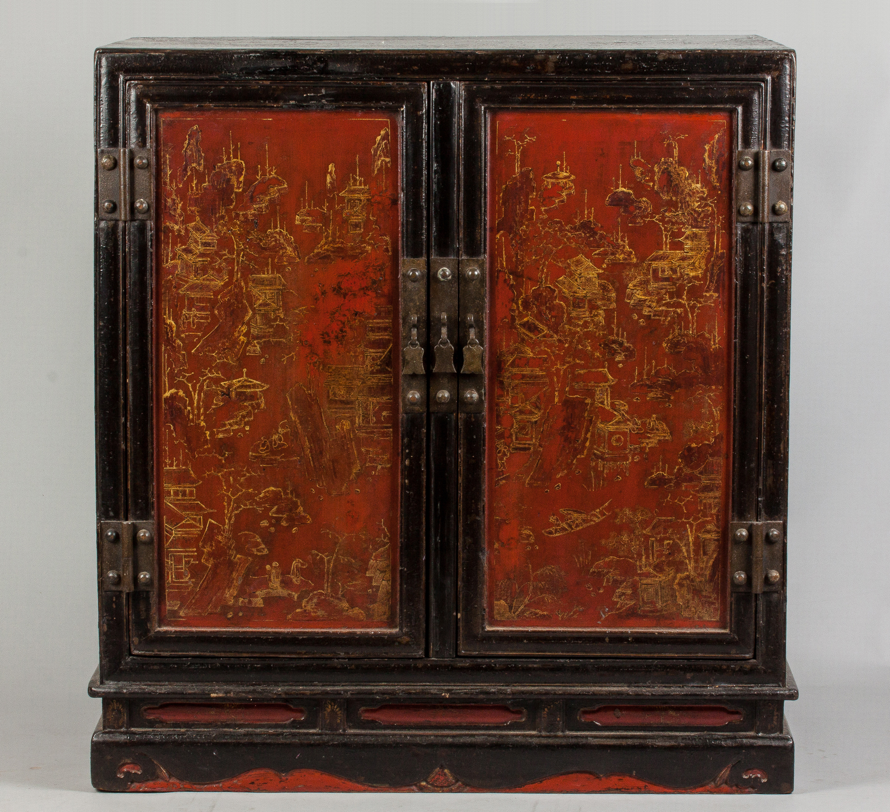 Appraisal: Chinese Lacquered Side Cabinet th cent