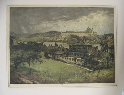 Appraisal: LUIGI KASIMIR Austrian - Etching and aquatint titled Melk on