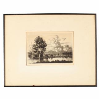 Appraisal: George Elbert Burr American etching circa signed and titled in