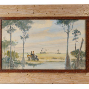 Appraisal: William Henry American th Century Florida Landscape with Figures on