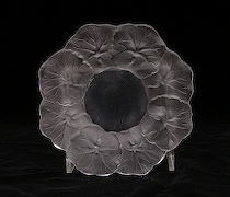 Appraisal: Small Lalique Plate Signed Lalique clear glass plate with floral