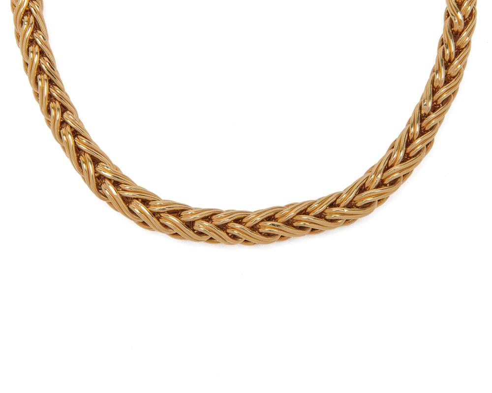 Appraisal: K Gold Necklace Italy comprised of wheat-links dwts lg in