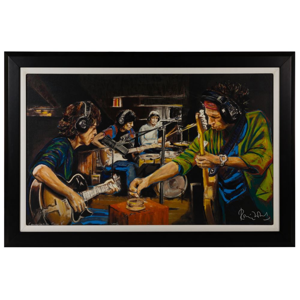 Appraisal: RONNIE WOOD BRITISH B CONVERSATION PIECE II SCREENPRINT ON CANVAS