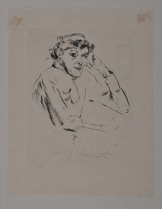 Appraisal: LOVIS CORINTH - TWO PORTRAITS Drypoint etchings each x in